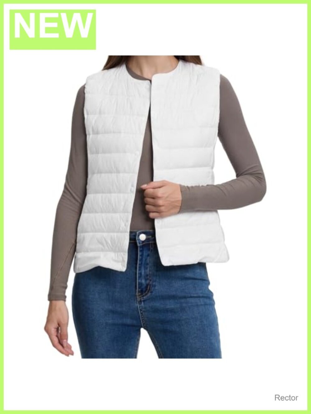 Women's Quilted Lightweight Puffer Vest Foldable Collarless Down Vest